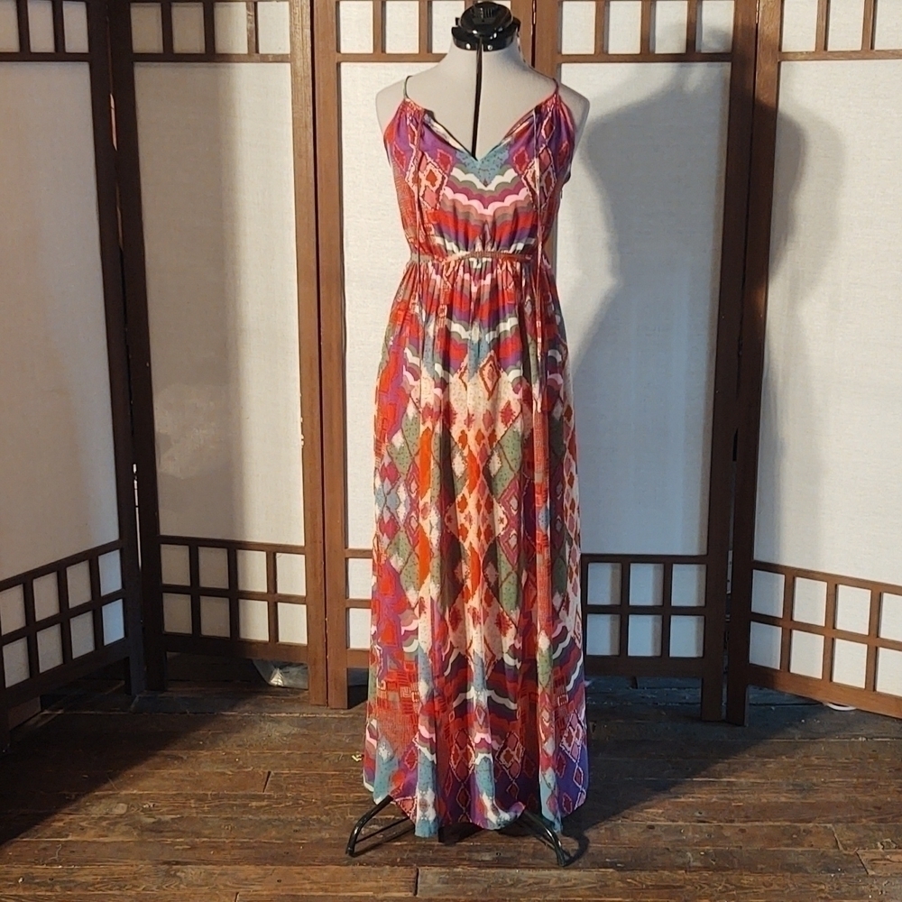 Maeve Anthropologie | Tarzana Multi-Color Pattern Long Maxi Dress